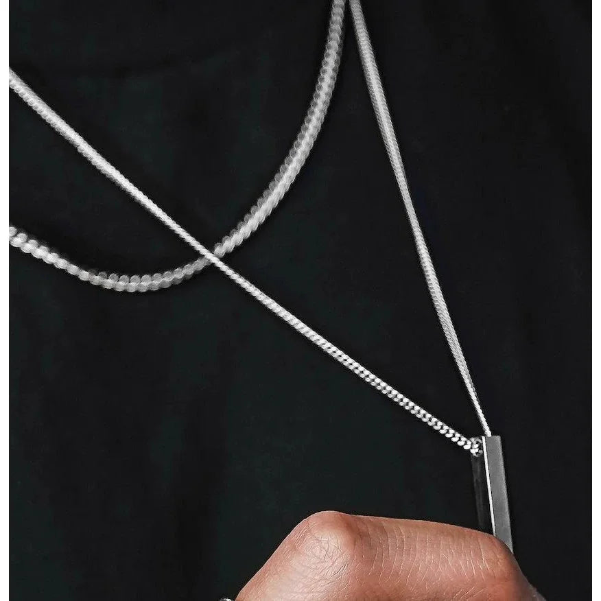 Men Vnox 3D Vertical Bar Necklaces