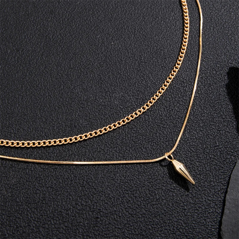 Stainless Steel Metal Thin Snake Chain Necklace