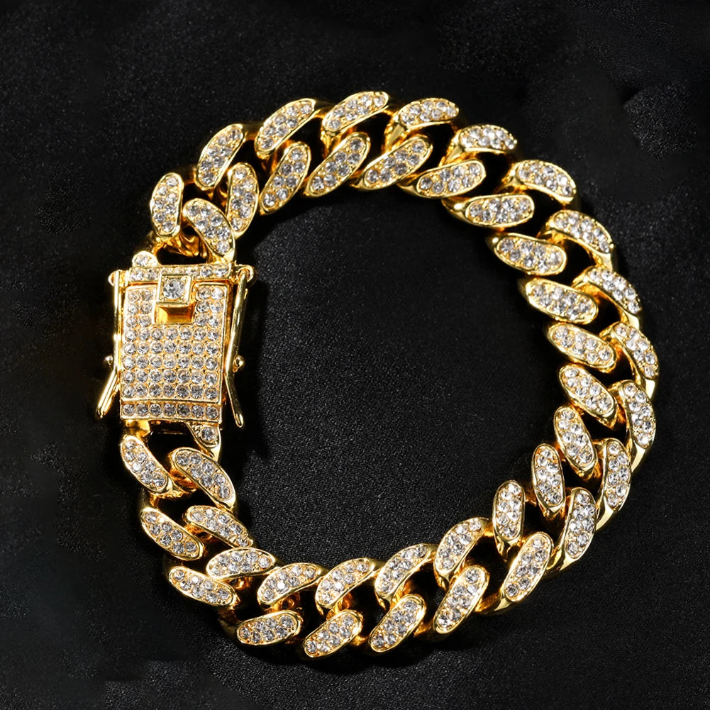 Miami Iced Out Cuban Link Chain Bracelet