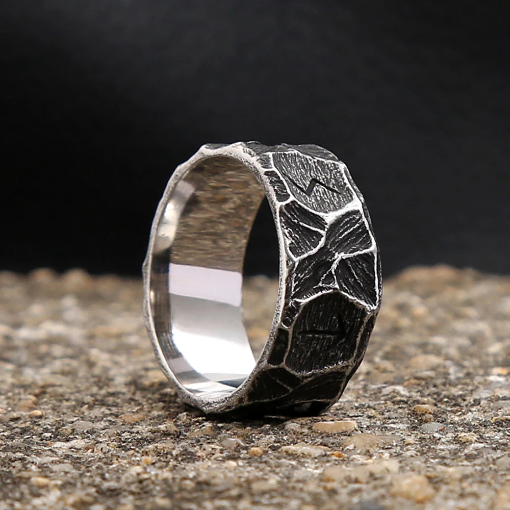 Fashion Vintage Nordic Viking Rune Rings Punk Biker Stainless Steel Amulet Ring For Men Women Couple Jewelry Gifts Wholesale