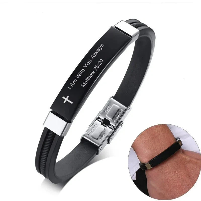 Cross Bible Verse Silicone Bracelet