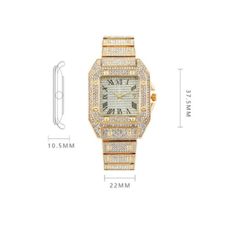 Luxury Diamond Square Watch