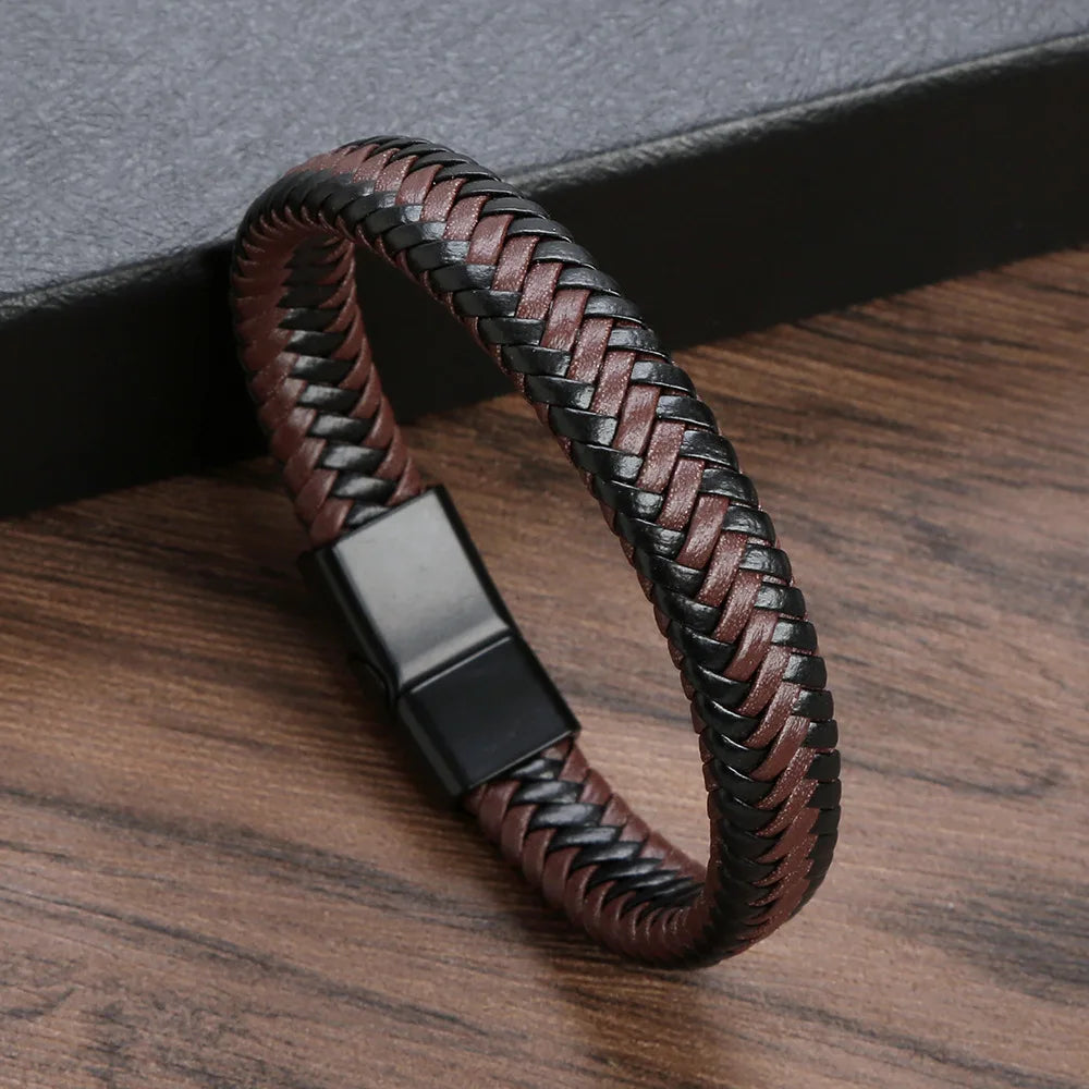 Punk Alloy Buckle Leather Bracelet