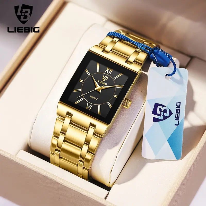 Luxury Golden Quartz Wristwatch