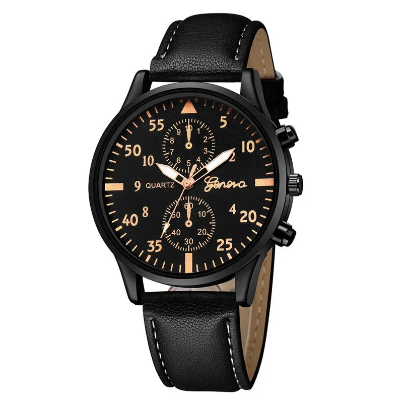 Men's Luxury Leather Quartz Watch Gift