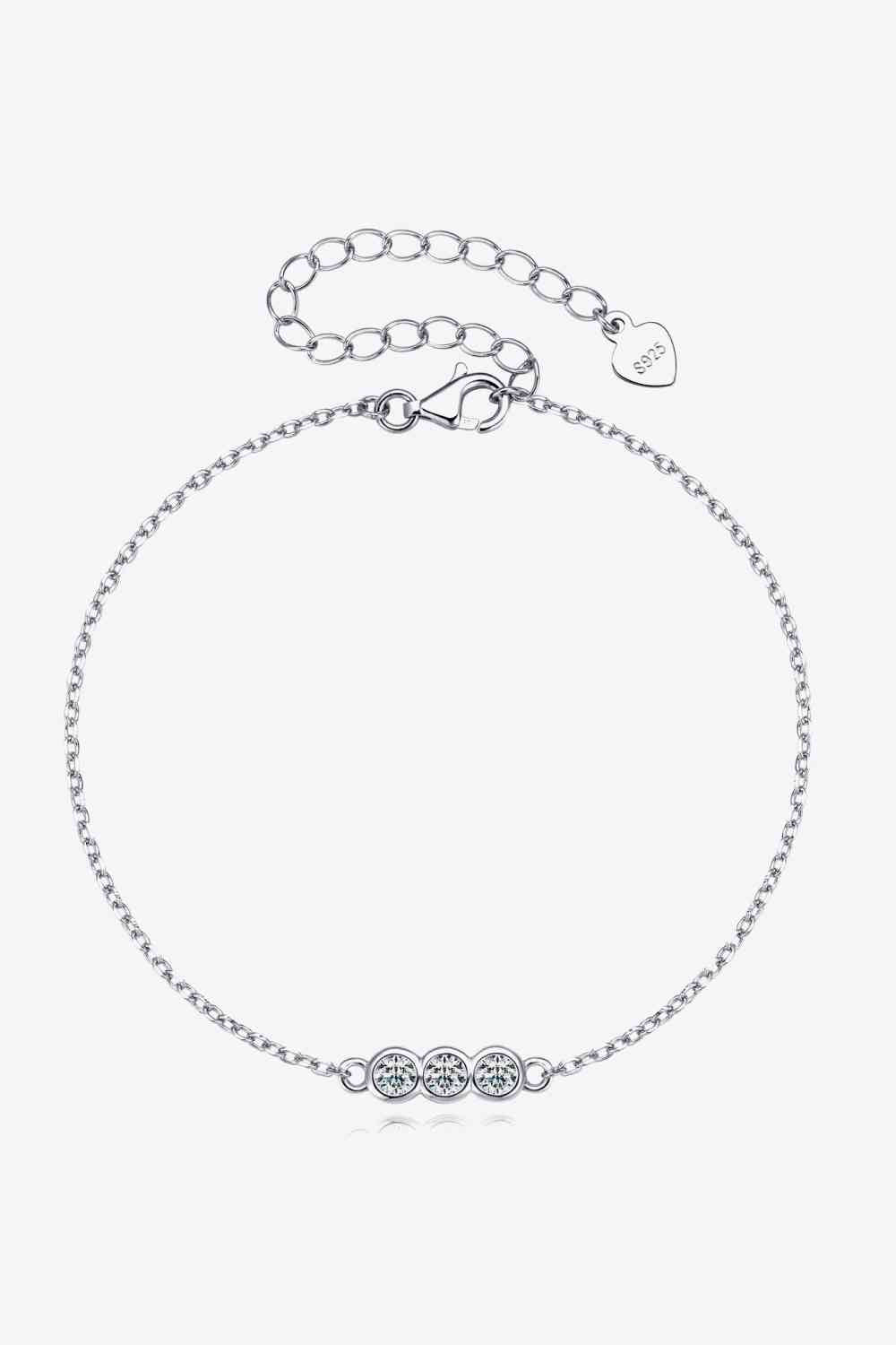 Adored Moissanite  Silver Bracelet