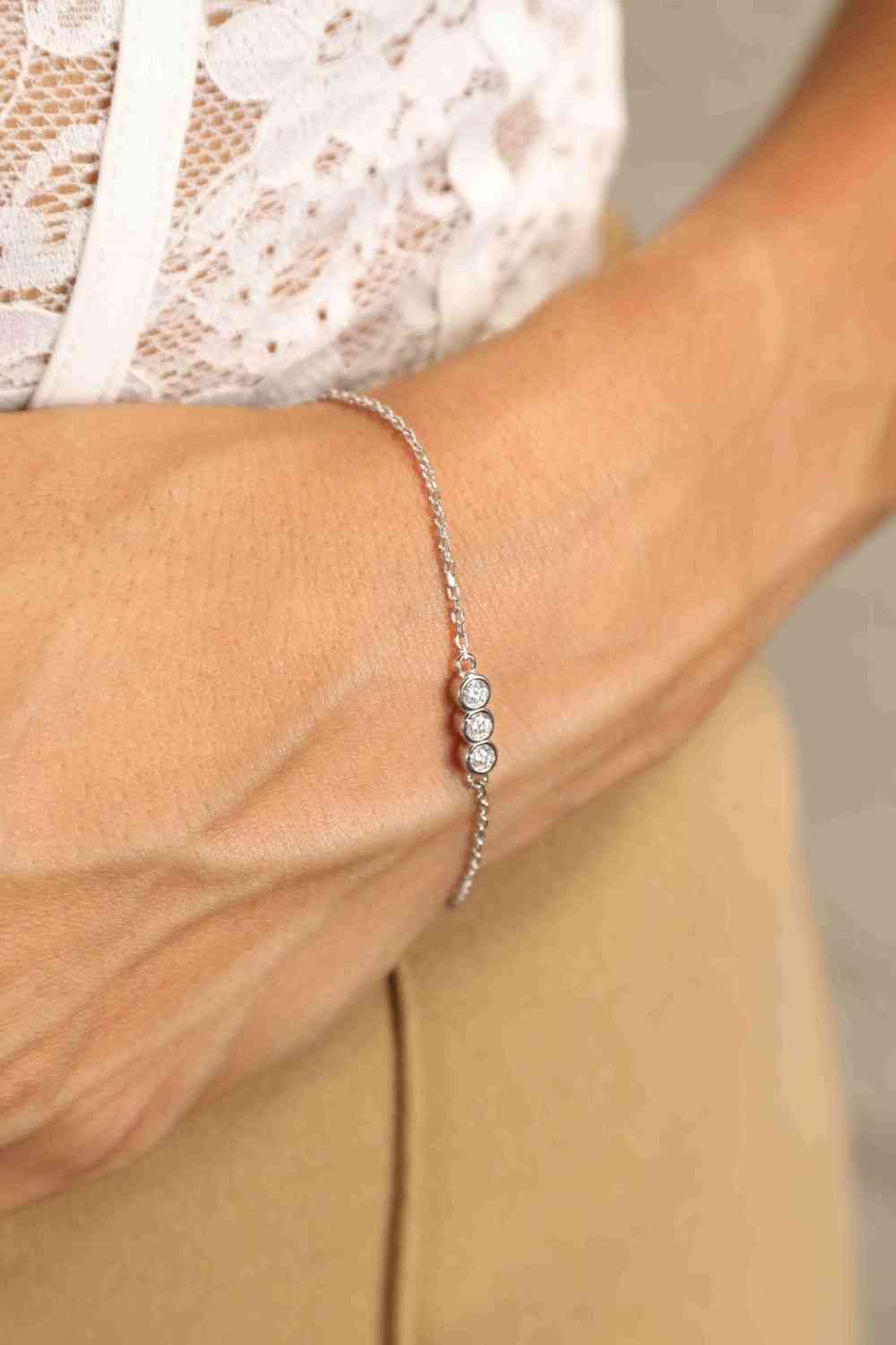 Adored Moissanite  Silver Bracelet