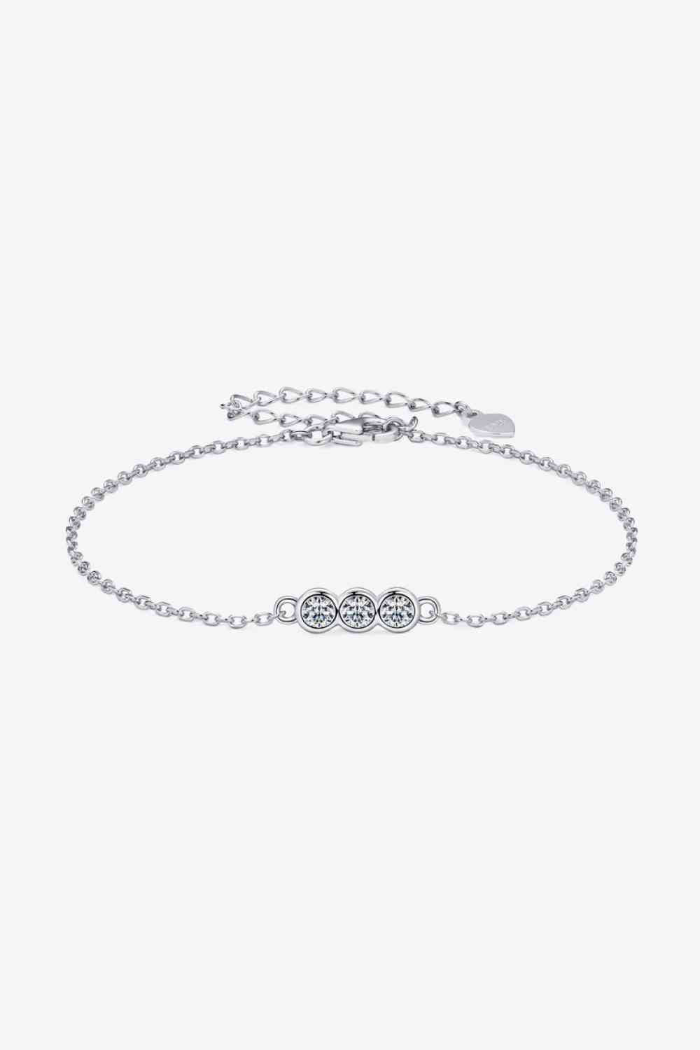 Adored Moissanite  Silver Bracelet