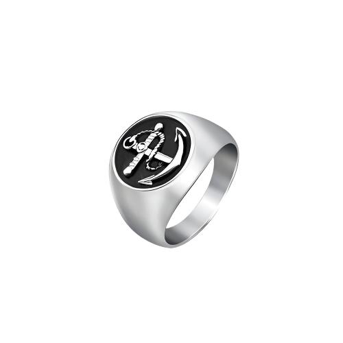 Titanium Steel Anchor Signet Ring