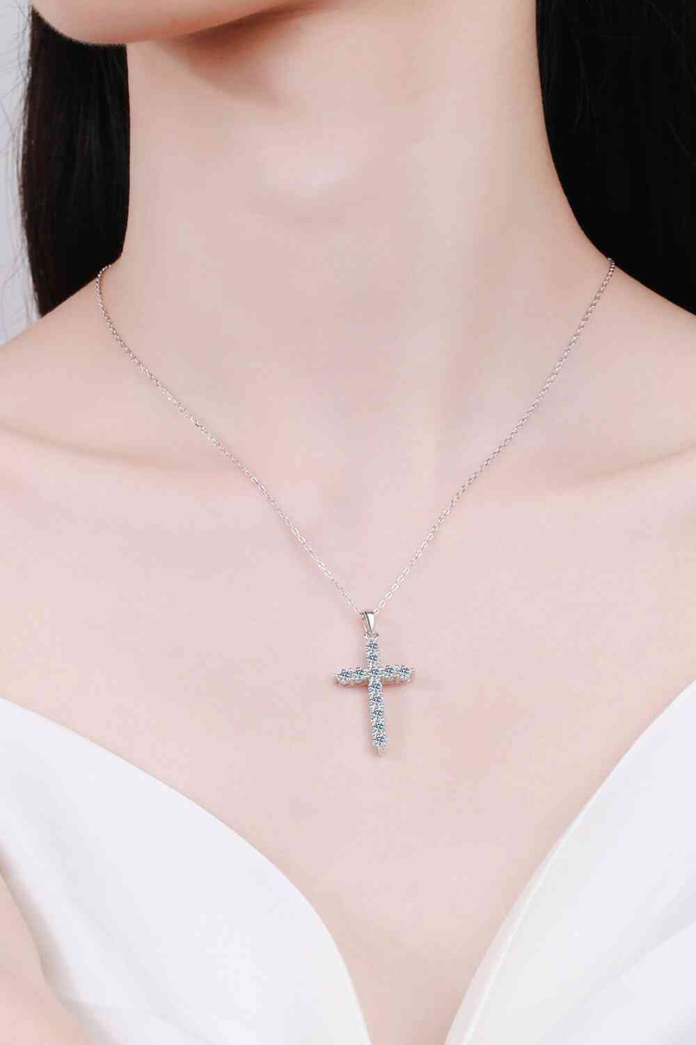 Adored  Cross Moissanite Necklace