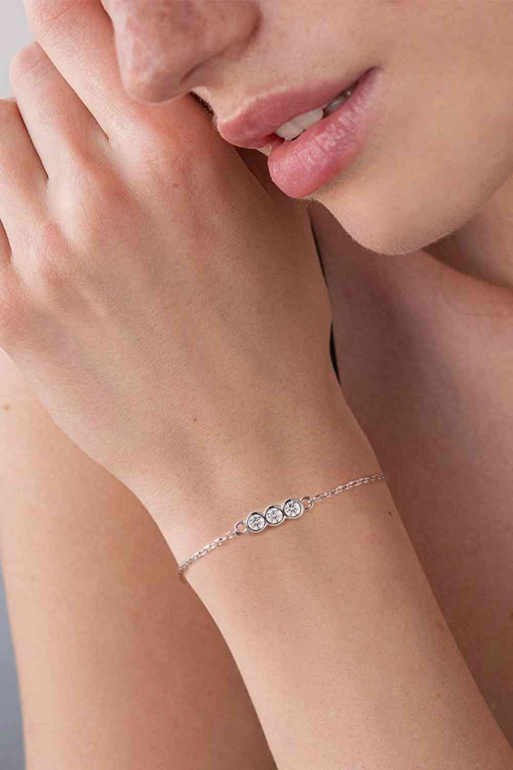 Adored Moissanite  Silver Bracelet